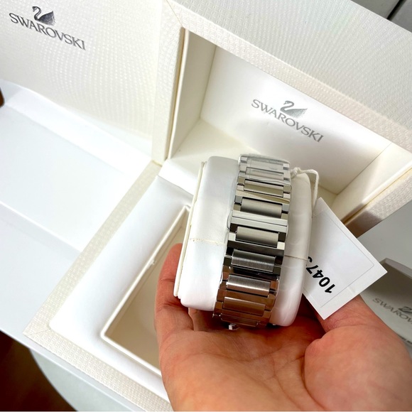Swarovski Watch Square Crystal Stainless Steel Band Women\'s - Retail $590 - NWT main image 5